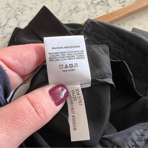 NWT! Express Dressy High Waisted Satin Straight Pants with Slit at the Ankle - Picture 7 of 10